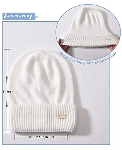 jaxmonoy Slouchy Beanies for Women Winter Lightweight Ladies Knit Hat Cuffed Soft Warm Slouch Beanie Cap - Brown - 5