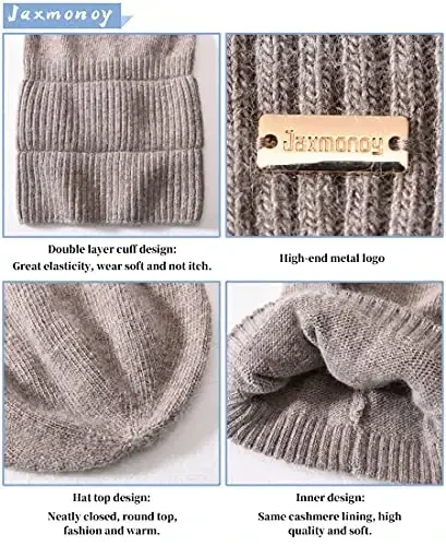 jaxmonoy Slouchy Beanies for Women Winter Lightweight Ladies Knit Hat Cuffed Soft Warm Slouch Beanie Cap - Brown - 6