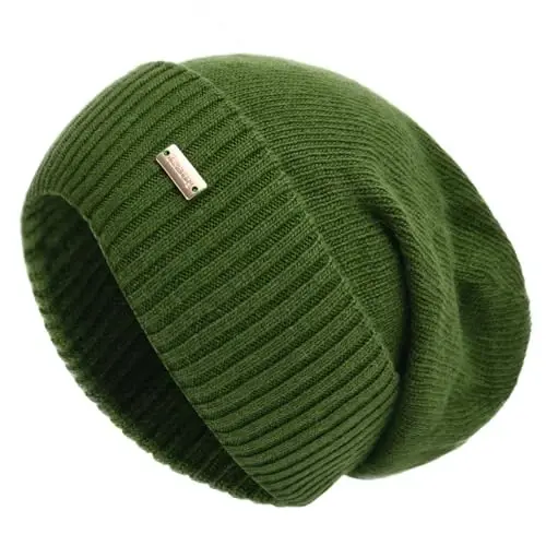 jaxmonoy Slouchy Beanies for Women Winter Lightweight Ladies Knit Hat Cuffed Soft Warm Slouch Beanie Cap - Brown 