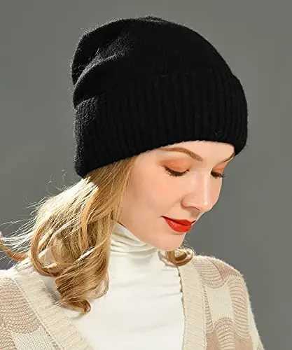 jaxmonoy Slouchy Beanies for Women Winter Lightweight Ladies Knit Hat Cuffed Soft Warm Slouch Beanie Cap - Brown - 3