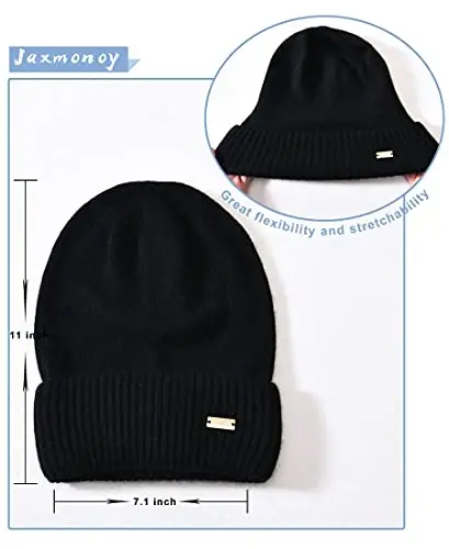 jaxmonoy Slouchy Beanies for Women Winter Lightweight Ladies Knit Hat Cuffed Soft Warm Slouch Beanie Cap - Brown - 5