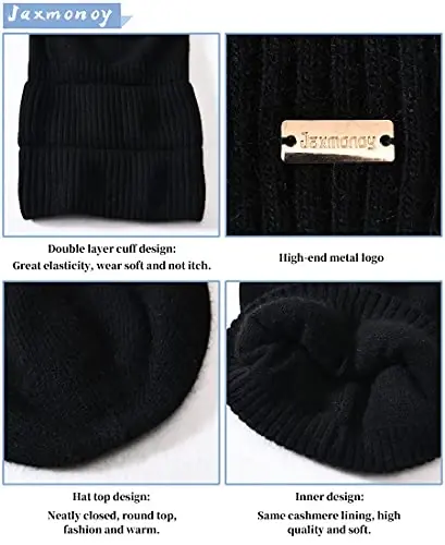 jaxmonoy Slouchy Beanies for Women Winter Lightweight Ladies Knit Hat Cuffed Soft Warm Slouch Beanie Cap - Brown - 6