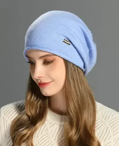 jaxmonoy Slouchy Knit Beanie Hat for Women Winter Soft Warm Ladies Laightweight Slouch Knitted Skull Beanies Cap - 5