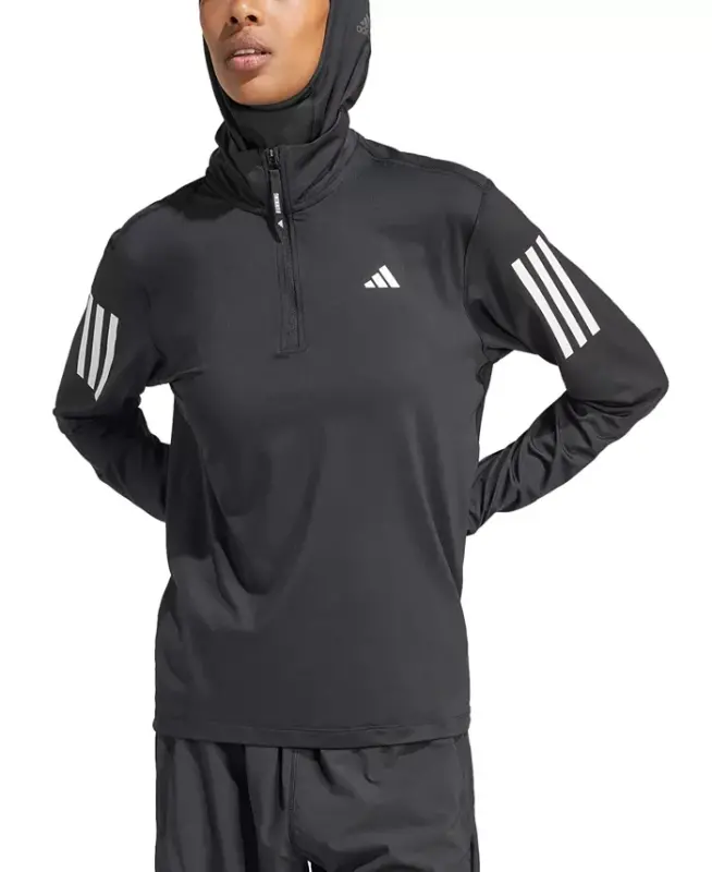 Women's Own The Run Half-Zip Sweatshirt-Black - ADIDAS