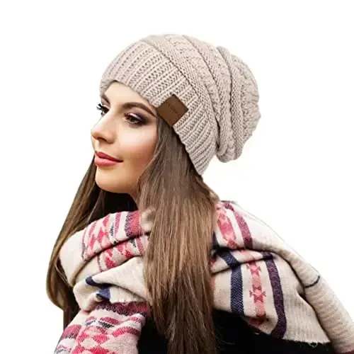 Womens Beanies for Winter 3 Pack, Slouchy Beanies for Women Oversized Knit Warm, Winter Hats for Women Thick for Cold Weather - HATROMM (1)