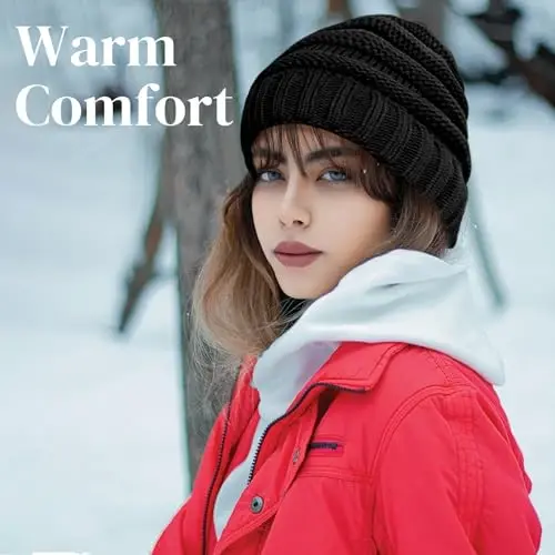 ANTI-REBOUNDUMBRE Winter Hats for Women Warm Beanies Soft Cable Knit Beanie for Women Skull Cap - ANTI-REBOUNDUMBRE (1)