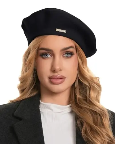 Kadınlar için Klasik Yün Bere, Şık Fransız Bere Şapkalar, Bayanlar ve Kızlar için Ressam Şapkası - 1