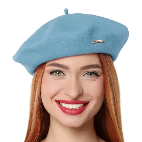 Classic Wool Berets for Women,Stylish French Beret Hats for Women Girls Lady Painters Hat - 1