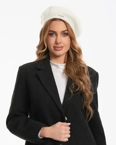 Kadınlar için Klasik Yün Bereler, Kadın Kız Çocuk Bayan Ressam Şapkası için Şık Fransız Bere Şapkaları - CLASSIC (1)