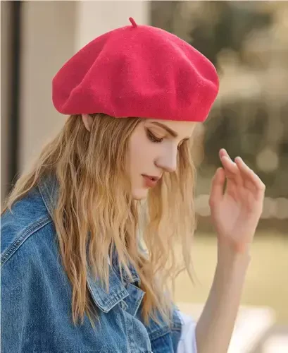 Classic Wool Berets for Women,Stylish French Beret Hats for Women Girls Lady Painters Hat - 3