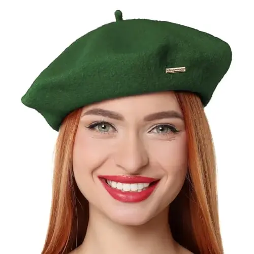 Classic Wool Berets for Women,Stylish French Beret Hats for Women Girls Lady Painters Hat - 1