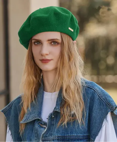 Classic Wool Berets for Women,Stylish French Beret Hats for Women Girls Lady Painters Hat - CLASSIC (1)
