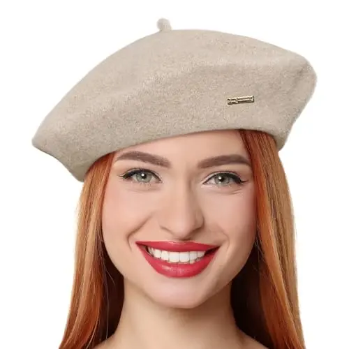 Classic Wool Berets for Women,Stylish French Beret Hats for Women Girls Lady Painters Hat - 1