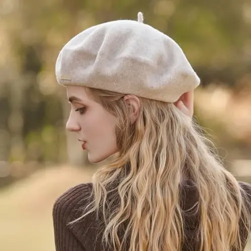 Classic Wool Berets for Women,Stylish French Beret Hats for Women Girls Lady Painters Hat - 5