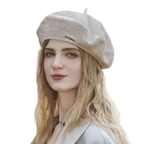 Classic Wool Berets for Women,Stylish French Beret Hats for Women Girls Lady Painters Hat - 2