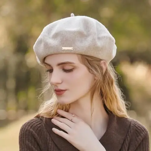 Classic Wool Berets for Women,Stylish French Beret Hats for Women Girls Lady Painters Hat - 3