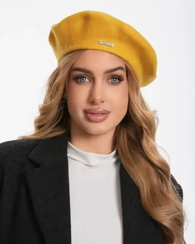 Kadınlar için Klasik Yün Bereler, Kadın Kız Çocuk Bayan Ressam Şapkası için Şık Fransız Bere Şapkaları - 4