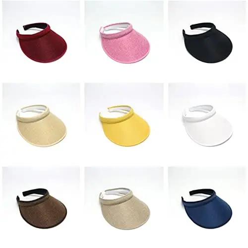 jecvxor Cloth Covered Slip-On Visor for Women, Adjustable Cap Sports Sun Visors for Men - 4