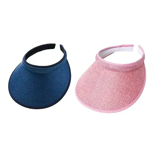 jecvxor Cloth Covered Slip-On Visor for Women, Adjustable Cap Sports Sun Visors for Men 