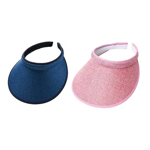 jecvxor Cloth Covered Slip-On Visor for Women, Adjustable Cap Sports Sun Visors for Men - 1