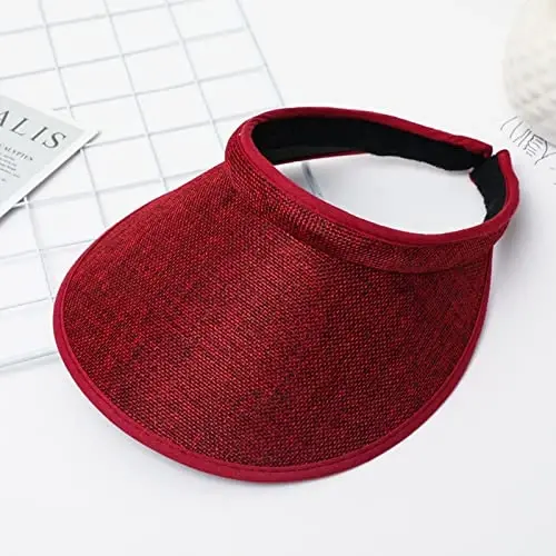jecvxor Cloth Covered Slip-On Visor for Women, Adjustable Cap Sports Sun Visors for Men - 2