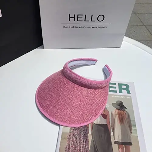 jecvxor Cloth Covered Slip-On Visor for Women, Adjustable Cap Sports Sun Visors for Men - 2