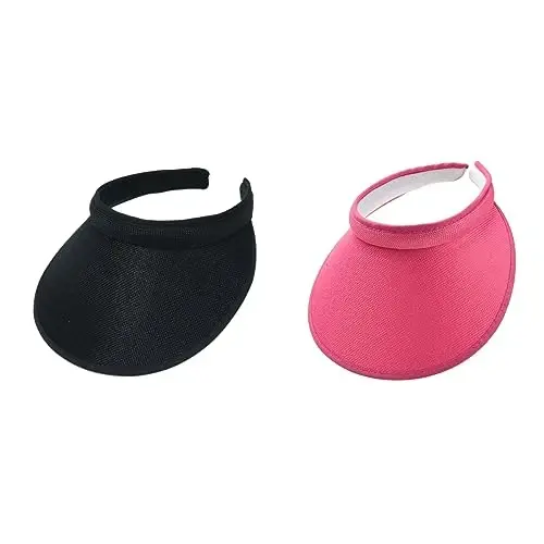 Kadınlar için Kumaş Kaplı Slip-On Vizör, Erkekler için Ayarlanabilir Şapka Spor Güneşlikler 