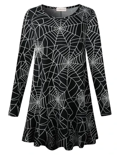 LARACE Plus Size Tunic Tops Long Sleeve Shirts for Women Swing Flowy Loose Fit Clothes for Leggings 