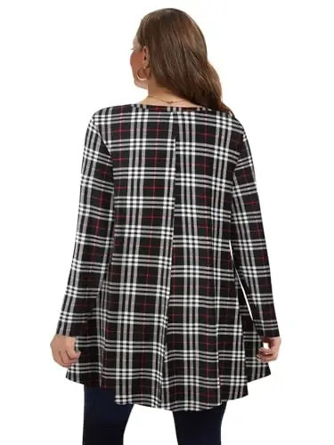LARACE Plus Size Tunic Tops Long Sleeve Shirts for Women Swing Flowy Loose Fit Clothes for Leggings - 5
