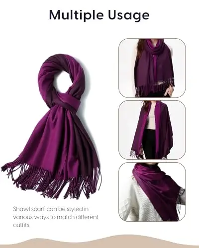 maamgic PasModazoneina Shawl for Women – Soft Lightweight Wrap for Wedding, Travel, Evening, Party – Elegant Scarf for All Seasons - 4