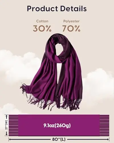 maamgic PasModazoneina Shawl for Women – Soft Lightweight Wrap for Wedding, Travel, Evening, Party – Elegant Scarf for All Seasons - 6
