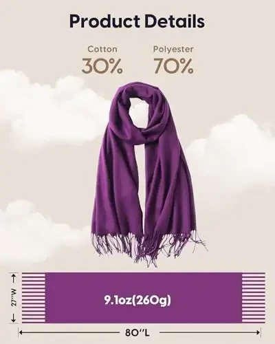 maamgic PasModazoneina Shawl for Women – Soft Lightweight Wrap for Wedding, Travel, Evening, Party – Elegant Scarf for All Seasons - 6