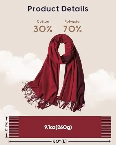 maamgic PasModazoneina Shawl for Women – Soft Lightweight Wrap for Wedding, Travel, Evening, Party – Elegant Scarf for All Seasons - 6