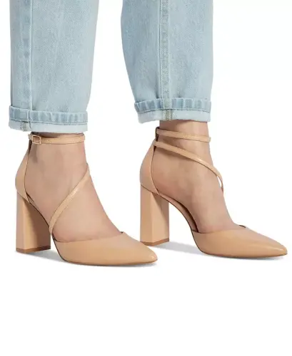 Women's Milley Two-Piece Strappy Pointed-Toe Pumps - Bone - 6