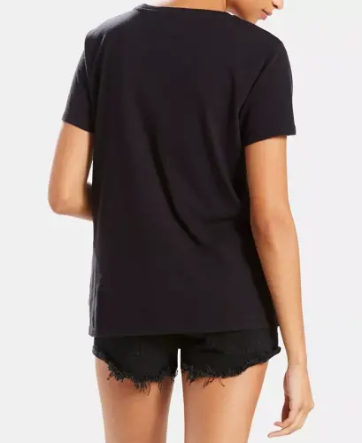 Women's Perfect Graphic Logo Cotton T-Shirt - Black - 2