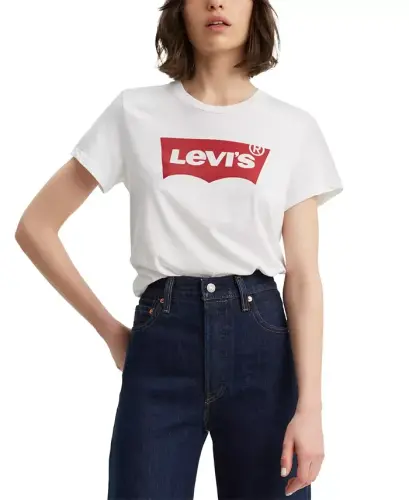 Women's Perfect Graphic Logo Cotton T-Shirt - White 