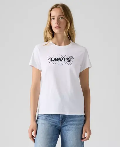 Women's Perfect Graphic Logo Cotton T-Shirt - Serif Synth Lavender Blue - 7