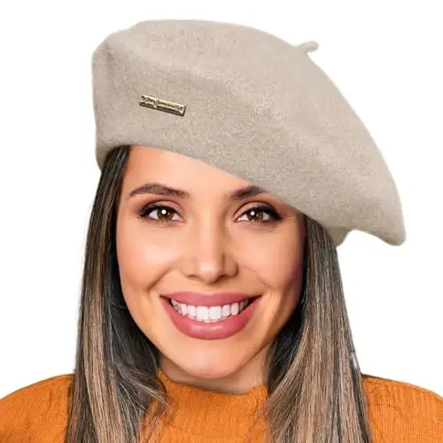 Nawati Wool French Berets for Women, Solid Color Beret Hats for Women Girls Lady, Casual and Chic Vintage Painters Hat - 1