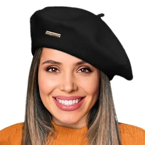 Nawati Wool French Berets for Women, Solid Color Beret Hats for Women Girls Lady, Casual and Chic Vintage Painters Hat - 1