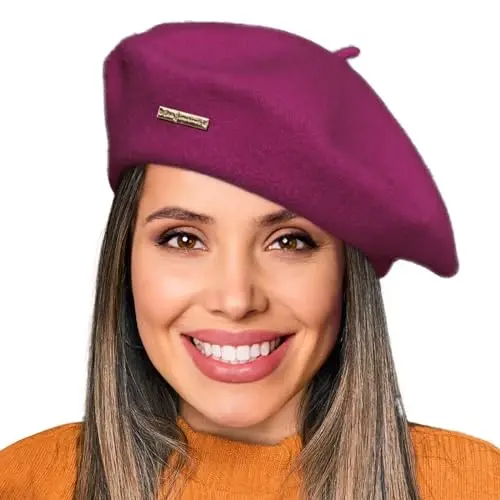 Nawati Wool French Berets for Women, Solid Color Beret Hats for Women Girls Lady, Casual and Chic Vintage Painters Hat - 1