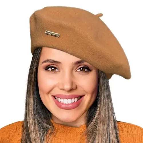 Nawati Wool French Berets for Women, Solid Color Beret Hats for Women Girls Lady, Casual and Chic Vintage Painters Hat - 1
