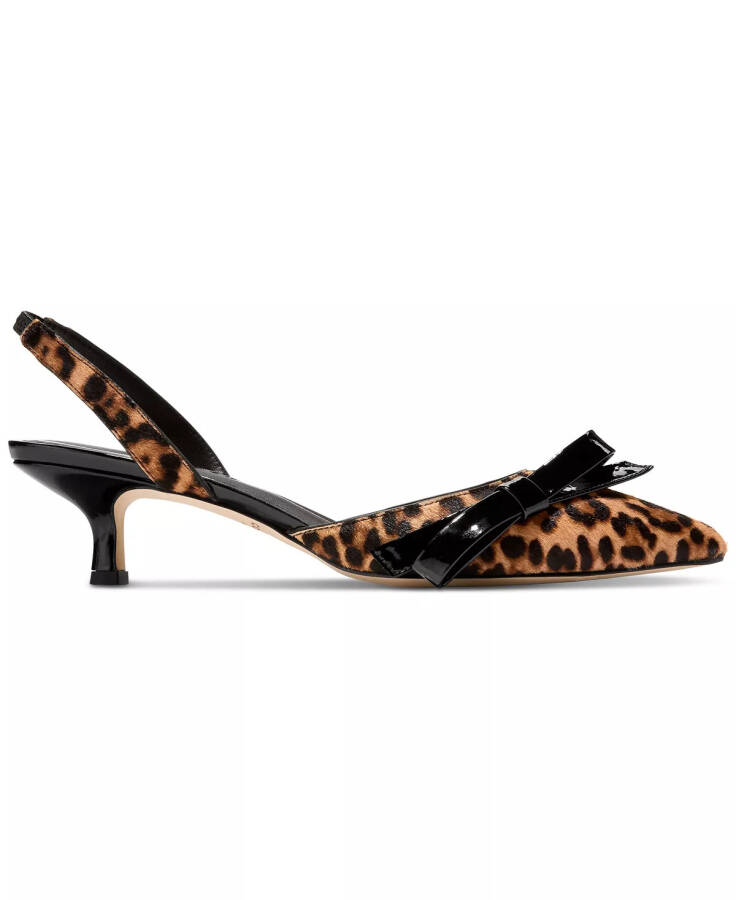 Kadınlar İçin Noella Kurdeleli Slingback Pompalar Leopar Desenli Saç Derisi - 2