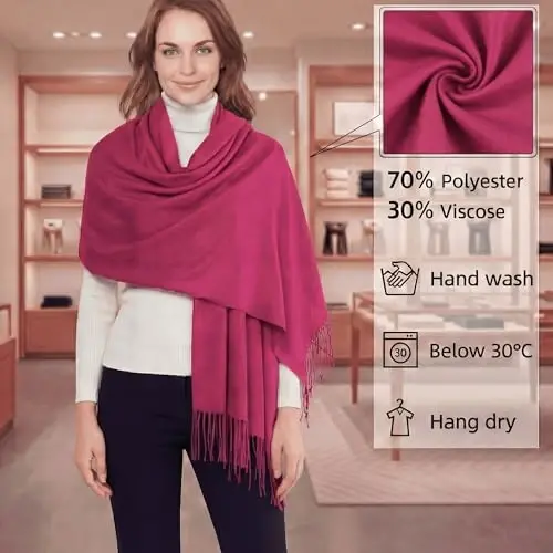 PasModazoneina Shawl Wraps for Women Large Winter Scarf Soft Shawls and Wraps for Evening Dresses Shawl for Wedding 