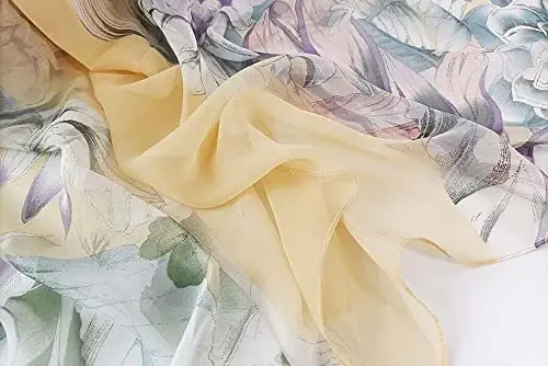 Pokeedioty Scarfs for Women Lightweight Fashion Scarves Elegant Floral Pattern Sheer Scarfs - 3