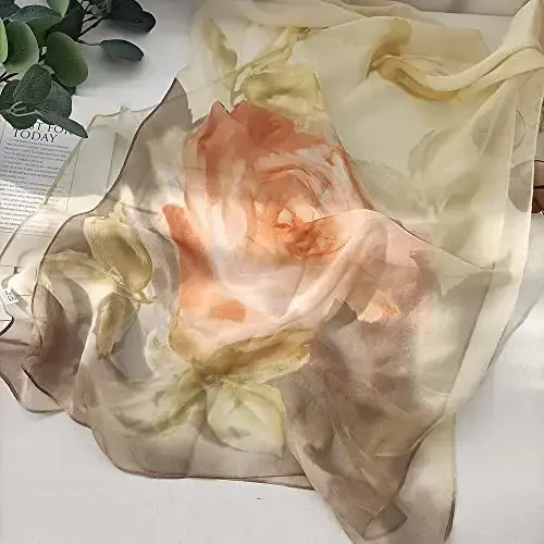 Pokeedioty Scarfs for Women Lightweight Fashion Scarves Elegant Floral Pattern Sheer Scarfs - POKEEDIOTY (1)