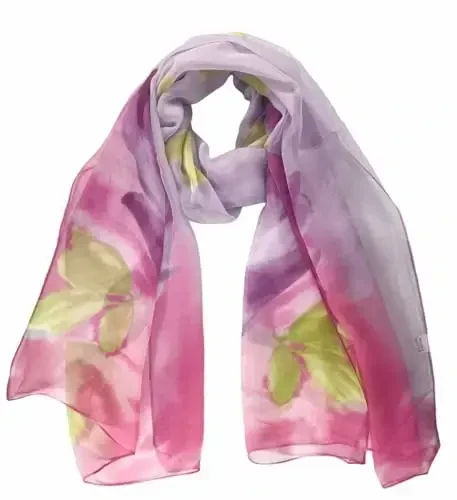 Pokeedioty Scarfs for Women Lightweight Fashion Scarves Elegant Floral Pattern Sheer Scarfs - 7