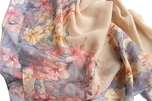 Pokeedioty Scarfs for Women Lightweight Fashion Scarves Elegant Floral Pattern Sheer Scarfs - 7