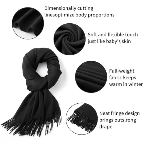 Premillow Scarfs for Women, Winter Scarf, Classic PasModazoneina Shawls and Wraps, CasModazoneere Feel Scarfs for Women, Long Scarves - 4