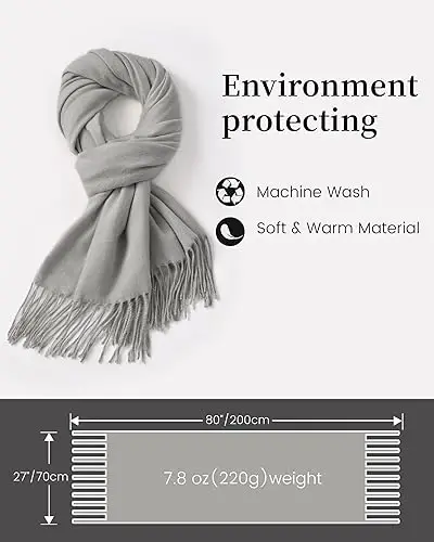 Premillow Scarfs for Women, Winter Scarf, Classic PasModazoneina Shawls and Wraps, CasModazoneere Feel Scarfs for Women, Long Scarves - 3