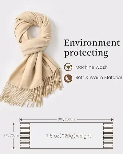 Premillow Scarfs for Women, Winter Scarf, Classic PasModazoneina Shawls and Wraps, CasModazoneere Feel Scarfs for Women, Long Scarves - 3